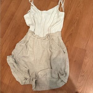 Stylish Cream and Tan Romper